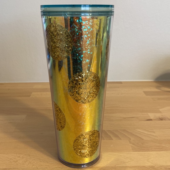 Starbucks Gold Dots Iridescent Glitter  Acrylic Cold Cup 24 Oz 2020. Collection! - Picture 5 of 7